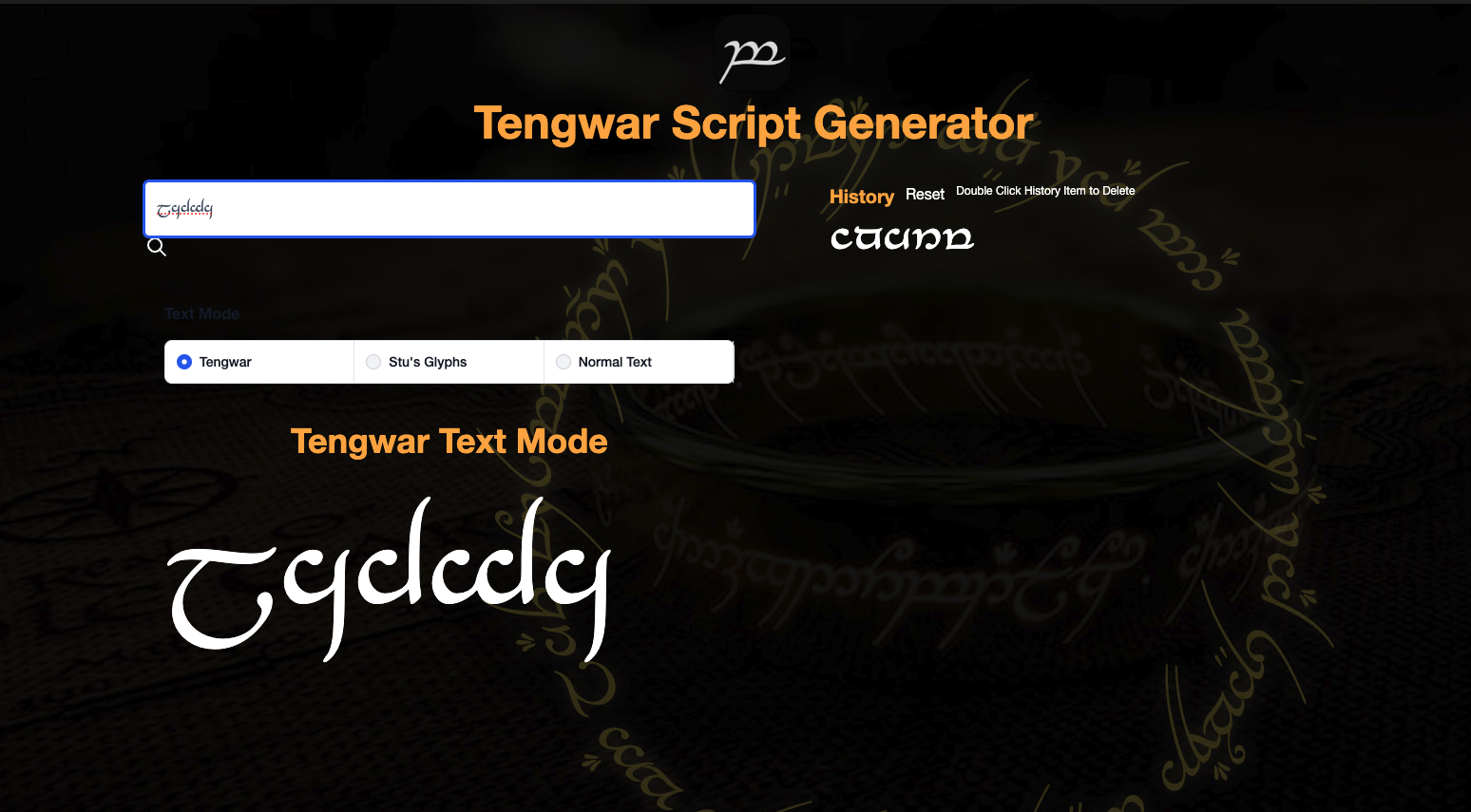 Tengwar Script Generator